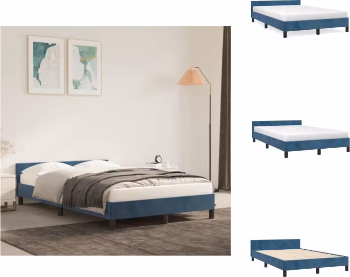 letto vidaXL con testiera in velluto blu scuro 120x200 cm - Letti & Reti