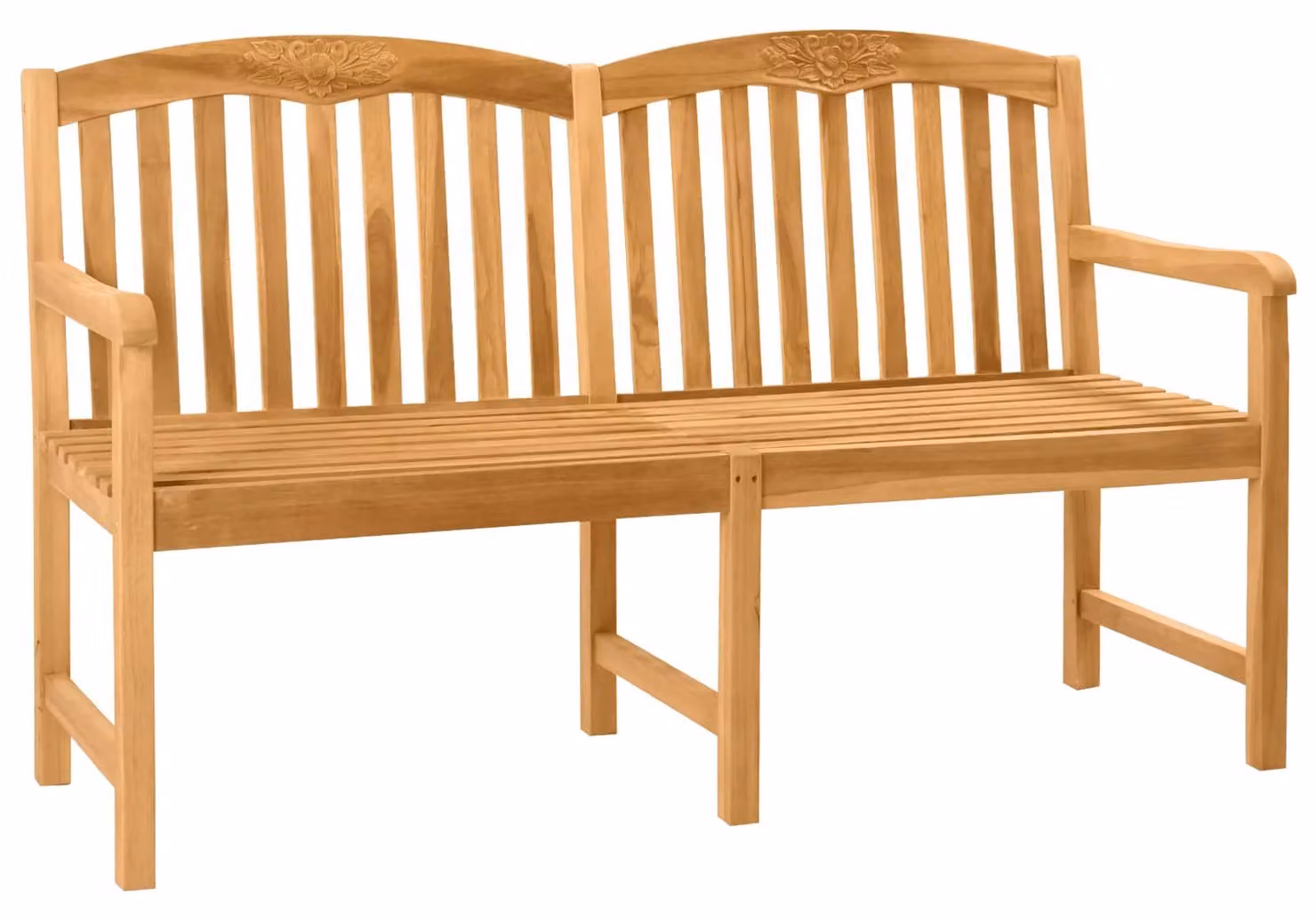 Panchina in legno intagliata a mano Naturale 179,5 x 61 x 90 cm