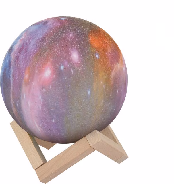 Lampada LED 3D a forma di pianeta ricaricabile KASANOVA con telecomando e funzione dimmabile, multicolore, Diametro: 15 cm