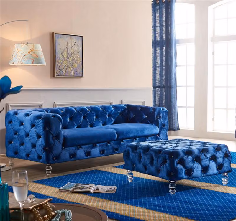 Chesterfield Design Luxus Polster Sofa Couch Sitz Garnitur Leder #247