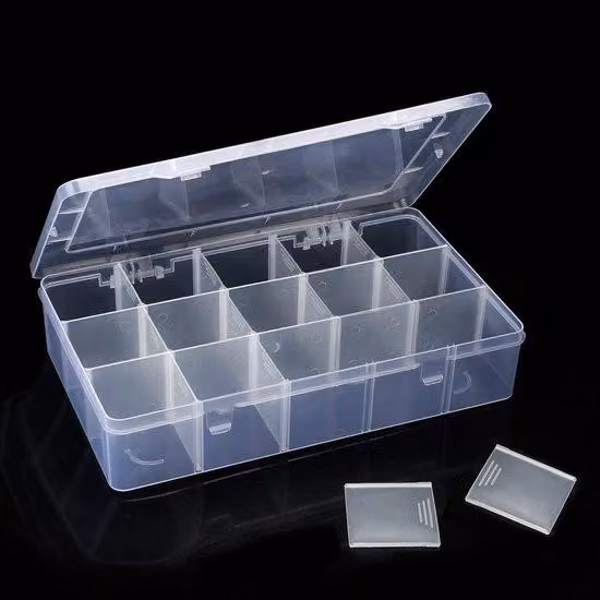 Contenitore trasparente Ibbenzoa® con 15 scomparti regolabili, realizzato in PP resistente, dimensioni 27,5 x 16 x 5,5 cm – Organizzatore per gioielli e piccoli oggetti