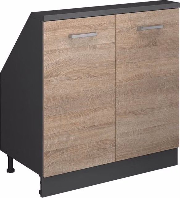 Mobile sottotetto Vicco Rion Sonoma Antracite e Beige con 2 ante e ripiani interni L/P/H: 83.8 x 46.0 x 80.0 cm