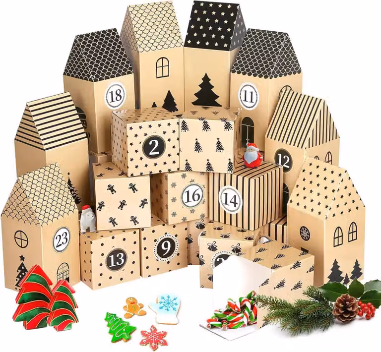 Scatole del calendario dell'Avvento per riempire le scatole regalo di Natale set di 24