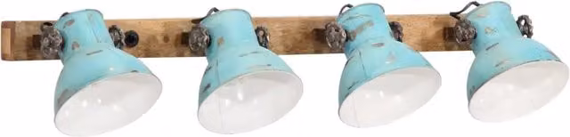 Lampada a Parete Design Industrial Blu Anticato CFW4271402 con Attacco E27, L: 90 cm, H: 25 cm
