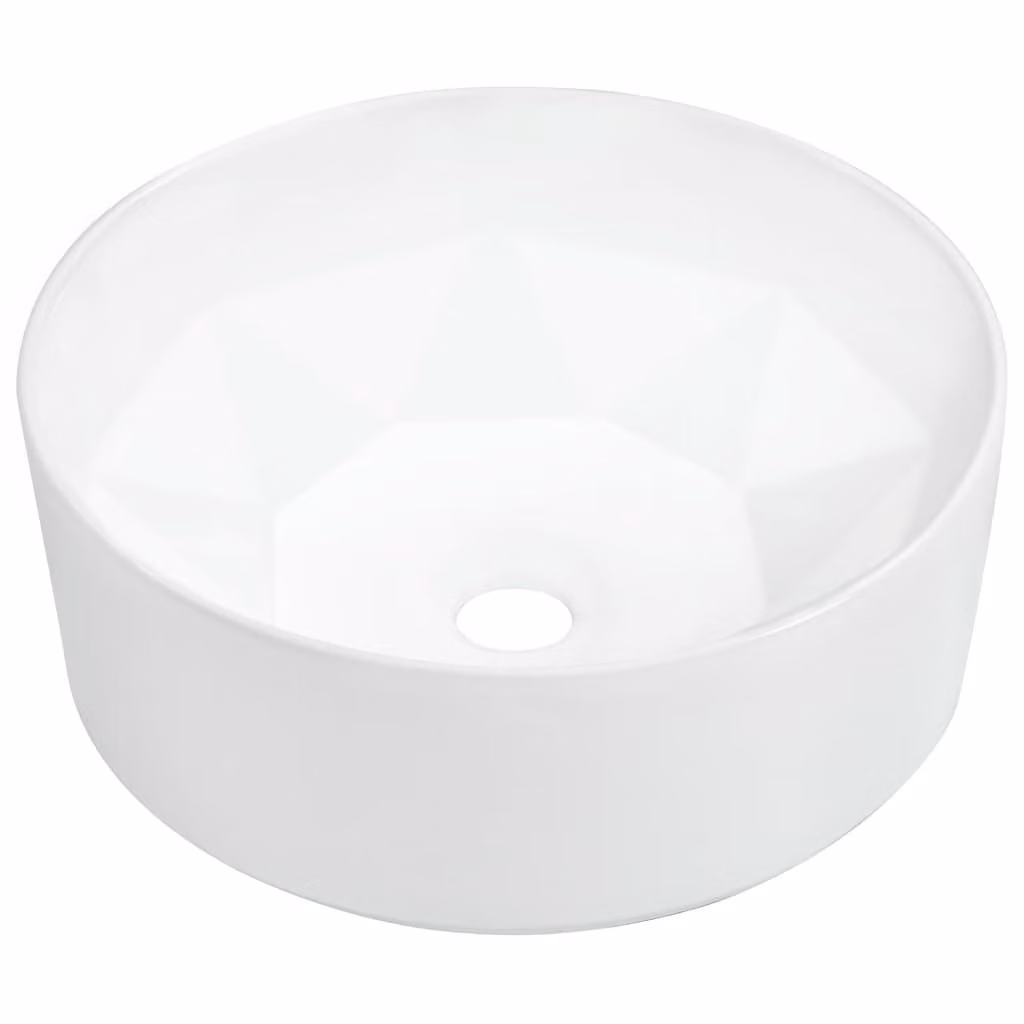 Lavandino 36x14 cm in Vetroceramica Bianco