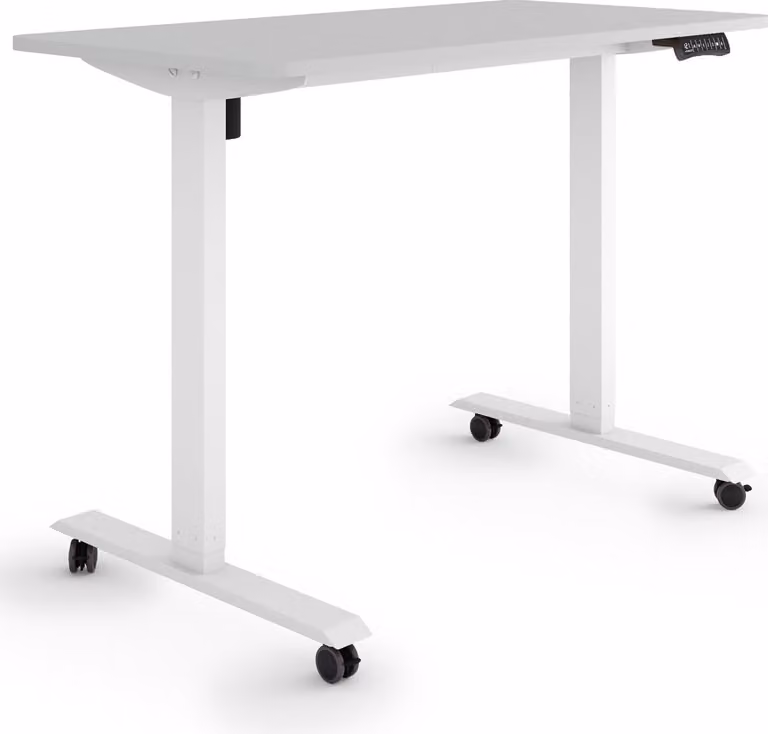 ESMART Germany ETX-121WG 120 x 60 cm Grigio chiaro Scrivania ergonomica in piedi/seduta su rotelle Regolabile elettricamente in altezza in modo continuo 78,5 - 128,5 cm 3x memoria Promemoria attività Avvio/arresto graduale