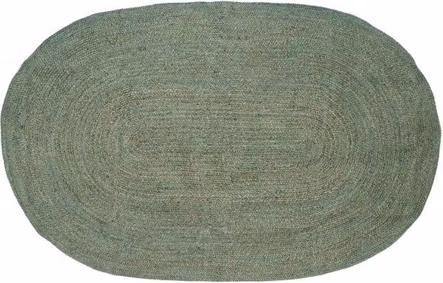 Tappeto ovale in juta vidaXL verde per soggiorno e camera da letto L: 152 cm x P: 245 cm