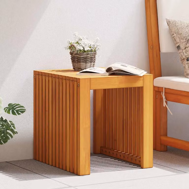 vidaXL Tavolo laterale moderno in legno di teak oliato marrone L/P/H: 43 x 36 x 40 cm