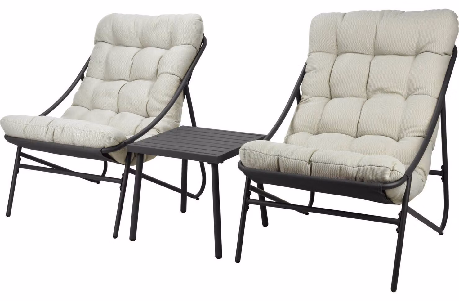 ProGarden Set di 3 mobili da balcone grigio