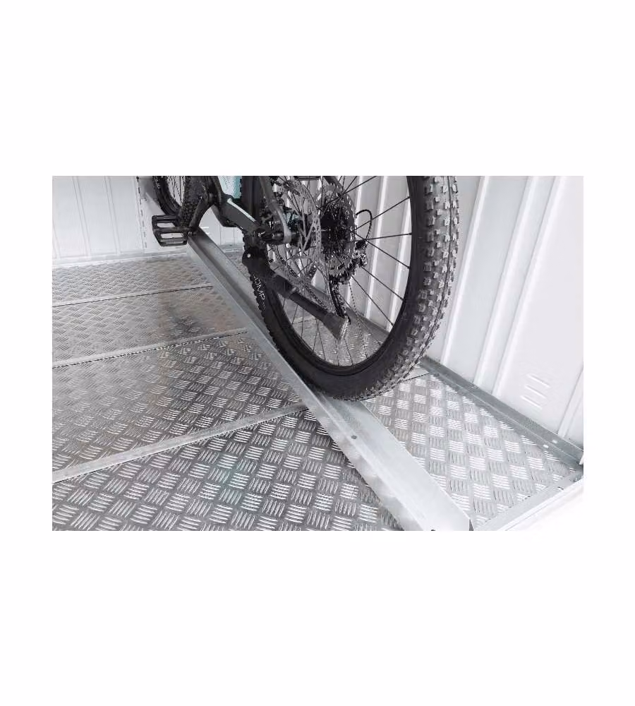 Biohort Binario per Biciclette Minigarage Regolabile Argento 139,5 cm