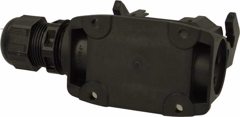 HARTING Han ECO 10A Base con pressacavo, 1xM25 uscita cavo laterale, con 1 staffa longitudinale - 1 pezzo