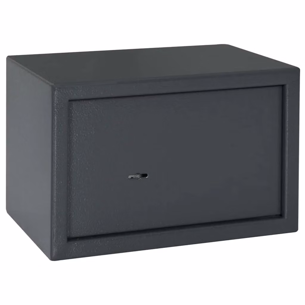 Cassaforte con blocco vidaXL in acciaio Grigio scuro L/P/H: 31 x 20 x 20 cm