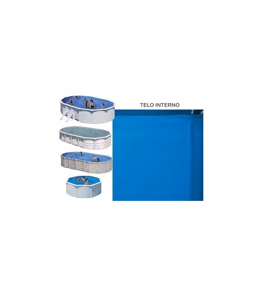 Telo interno per piscina ovale GRE blu in PVC con struttura in acciaio, L: 350 cm, H: 120 cm – 1