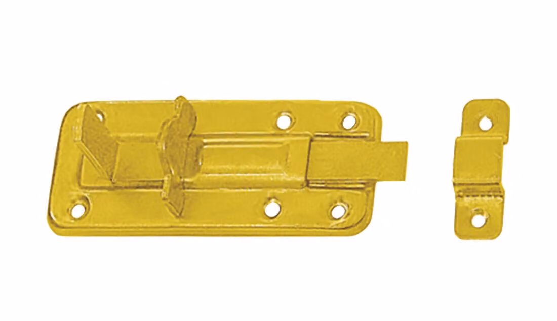 Catenaccio con occhiello e maniglia piatta 80x40x6,0mm zincato giallo