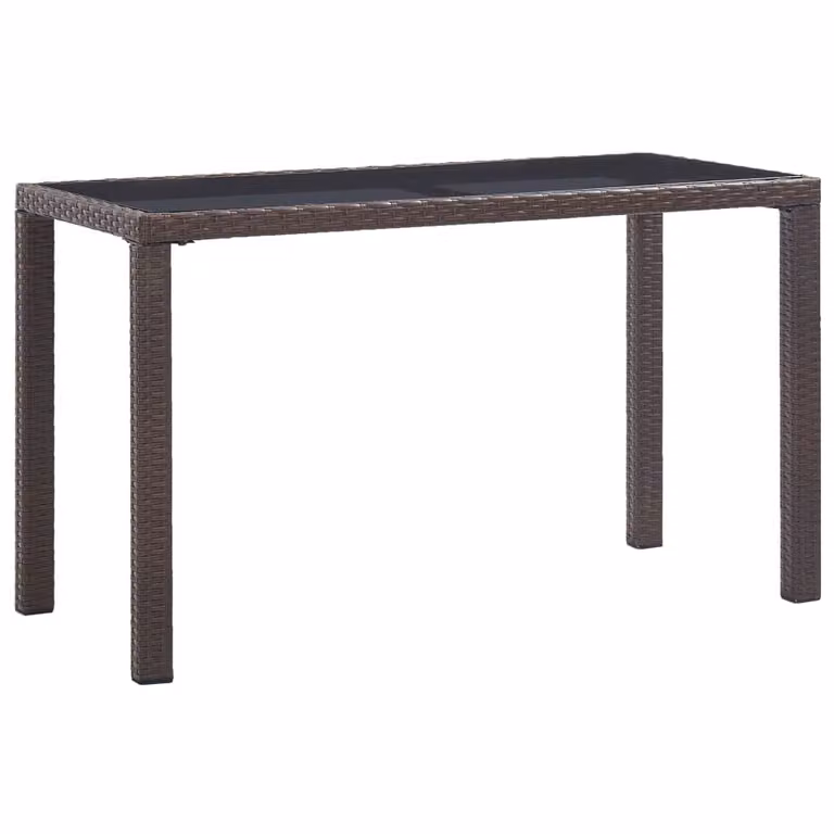 vidaXL Tavolo da giardino marrone 123x60x74 cm in poly rattan