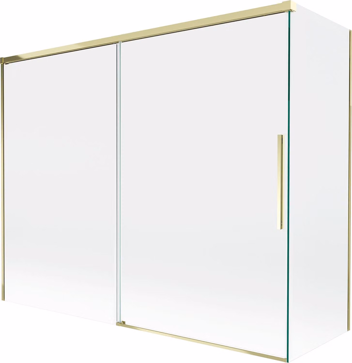 Mexen Rox paratia per vasca da bagno a 2 ante scorrevole 190 + 80 x 150 cm, trasparente, dorato - 8C9-190-080-50-00
