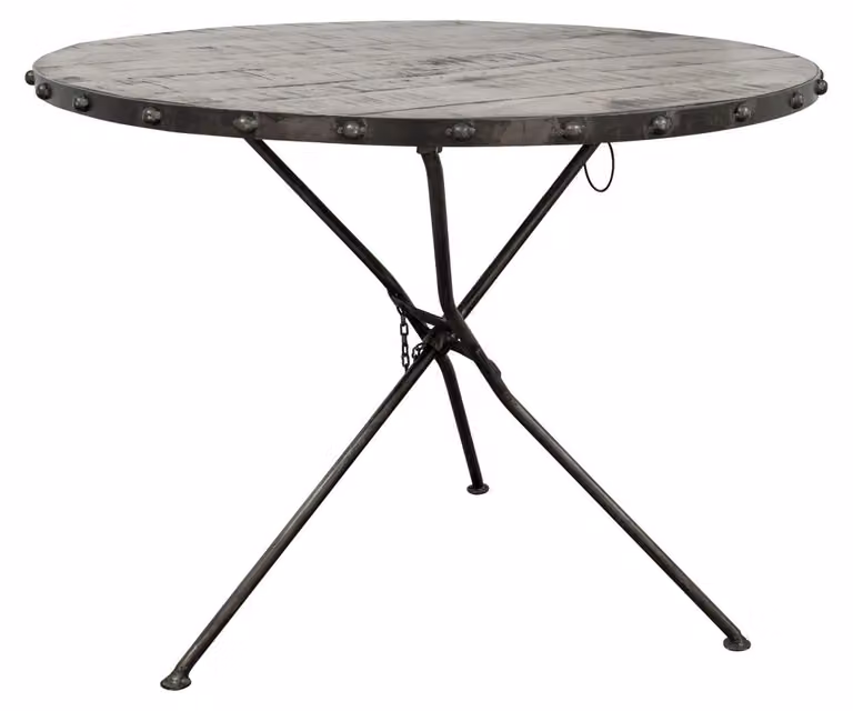 MASSIVMOEBEL24 | tavolo da pranzo in legno di Mango 100x100x80 grigio scuro laccato HEAVY INDUSTRY #156