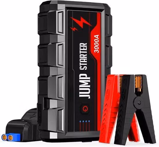 Avviatore di Emergenza per Auto e Powerbank FEIKFEIZ Nero con uscita USB-C e capacità 24800 mAh