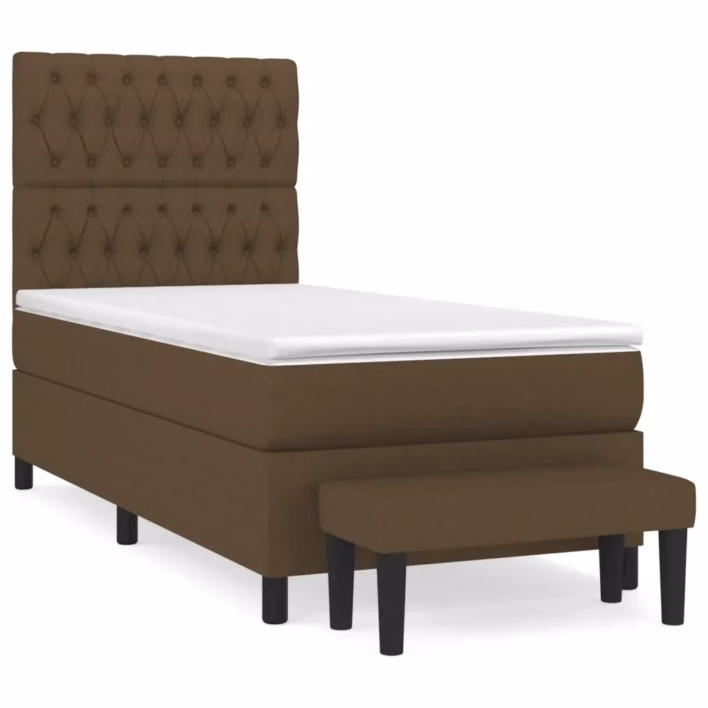 Letto Ibrido con Giroletto a Molle e Materasso vidaXL, Marrone e Bianco, L 100 x P 200 cm – 2
