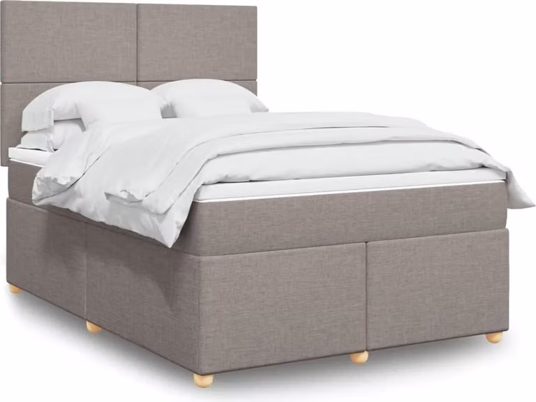 Maison Exclusive - Giroletto a Molle con Materasso Tortora 160x200 cm in Tessuto