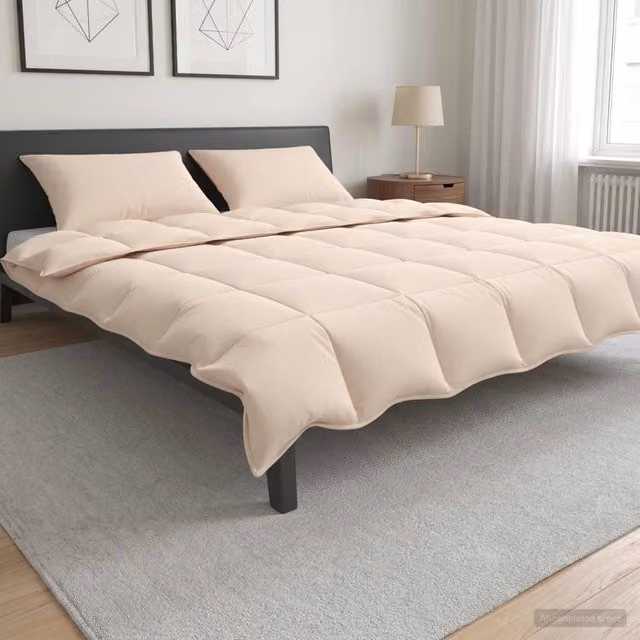 Set di Piumoni 2 pz 260 x 220 cm Tutte le stagioni Beige 3431705