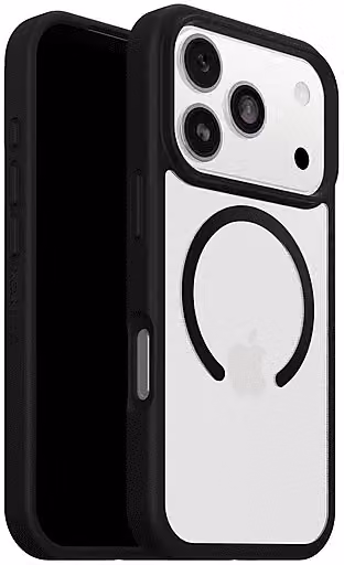 Cover OtterBox React Series MagSafe per iPhone 17 Pro Max, ultra resistente e sottile, Trasparente/Nero