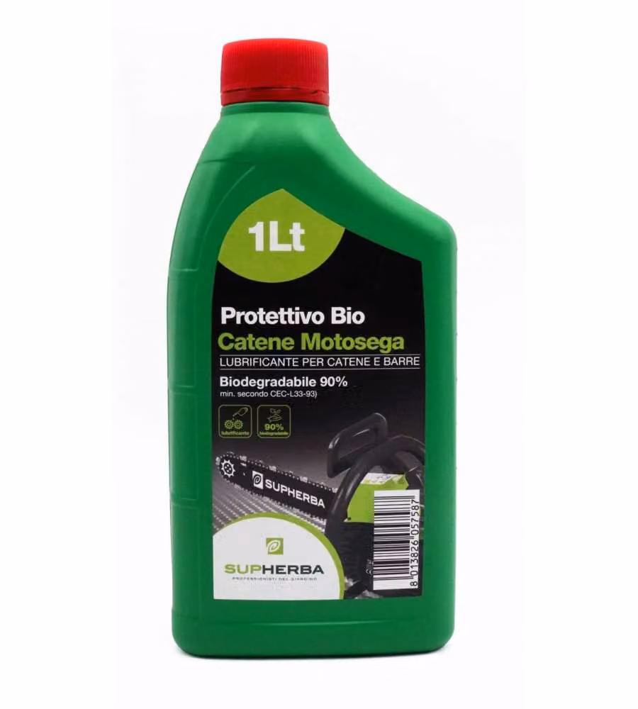 Supherba Lubrificante Bio 1L Protettivo per Catene Motosega Verde