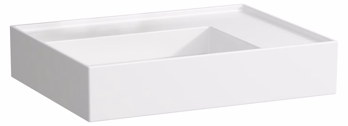 LAUFEN Kartell lavabo à poser, tablette à droite, sans trou pour robinet, sans trop-plein, 600x460mm, H8183340001121, H8183340001121