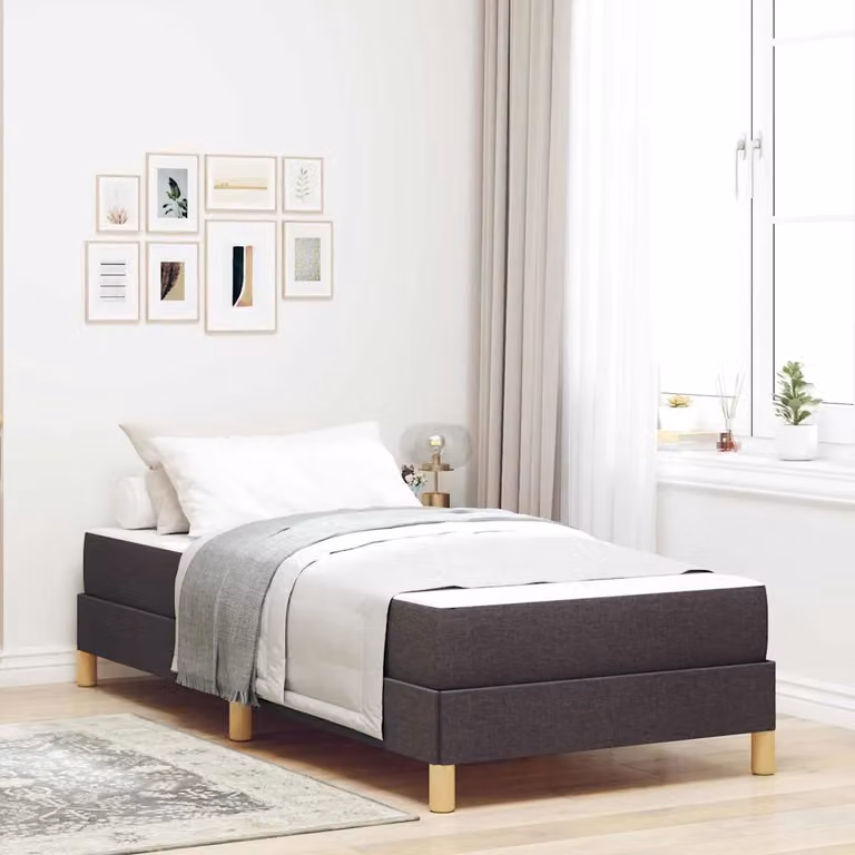 Letto con materasso a molle vidaXL in tessuto marrone L: 80 cm, P: 200 cm