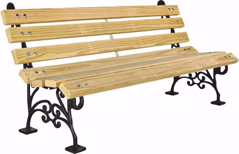 Panchina Casa Padrino - panchina da città colori naturali / nero 180 cm - Accessori da giardino