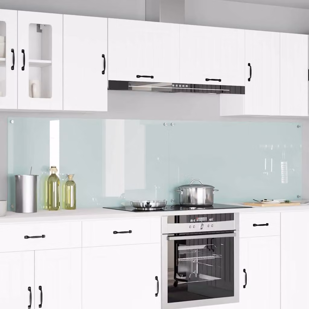 Set di 2 schienali da cucina vidaXL in vetro temperato bianco, L: 120 cm, H: 60 cm
