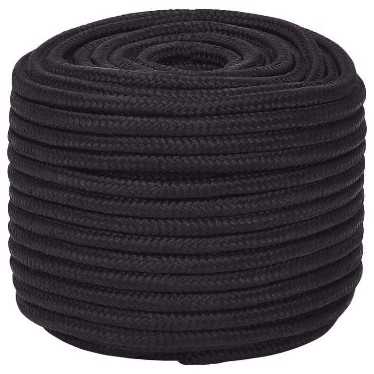 Corda multiuso vidaXL in plastica nera, diametro 12 mm, lunghezza 50 m