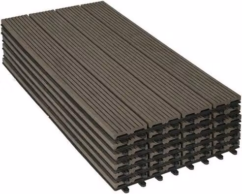 Set di Paving per Giardino con Sistema di Attacco - Pacchetto da 6 - Resistente al Tempo e Solido - Paving per Giardino, Paving - 30x60x2 cm - Miele Scuro