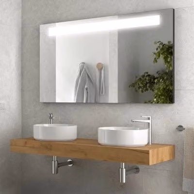 Mensolone da bagno sospeso Sumo in rovere africa marrone L: 120 cm