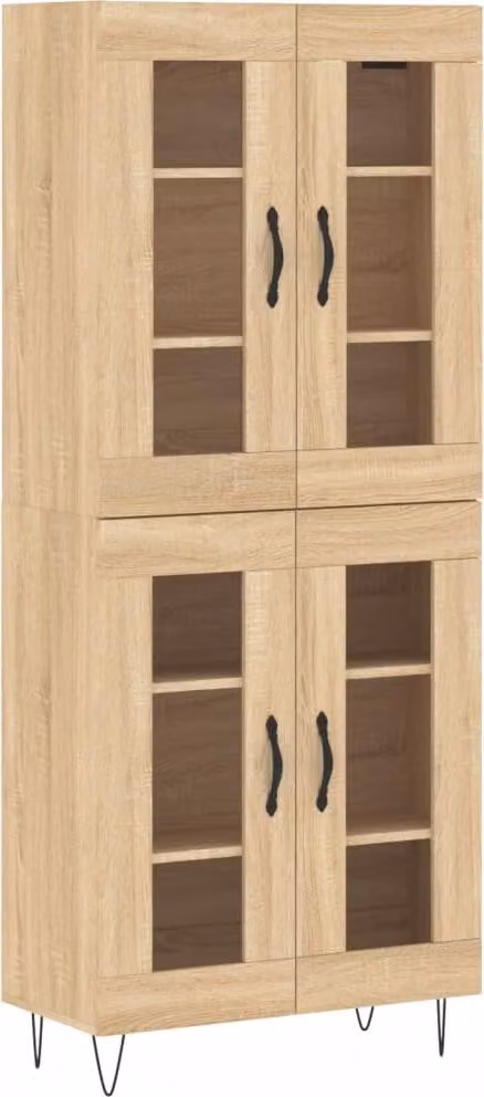 Credenza Rovere Sonoma 69,5x34x180 cm in Legno Multistrato