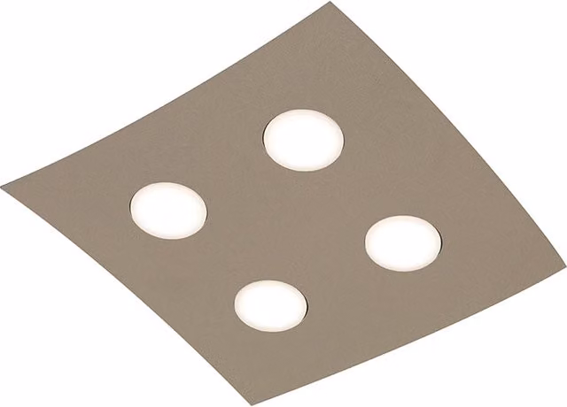 Plafoniera Spinnaker Rossini Group, lampada da soffitto e parete a LED con attacco GX53, design moderno, finitura beige, IP20