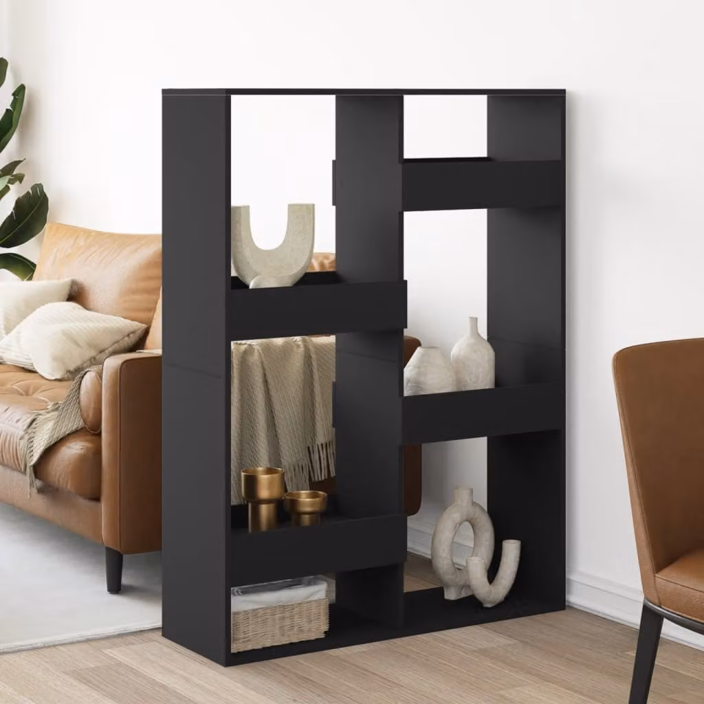 Divisorio moderno vidaXL nero in MDF L: 100 cm, P: 33 cm, H: 135 cm