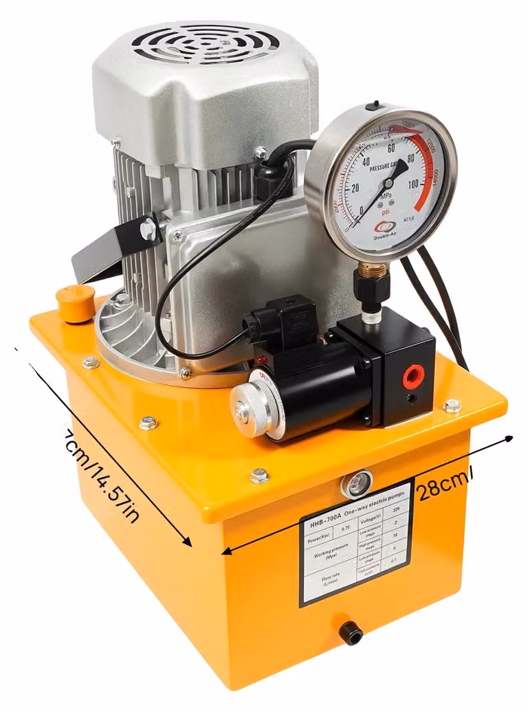 Pompa idraulica, controllo tramite pedale, pressione regolabile, 220V, colore: giallo