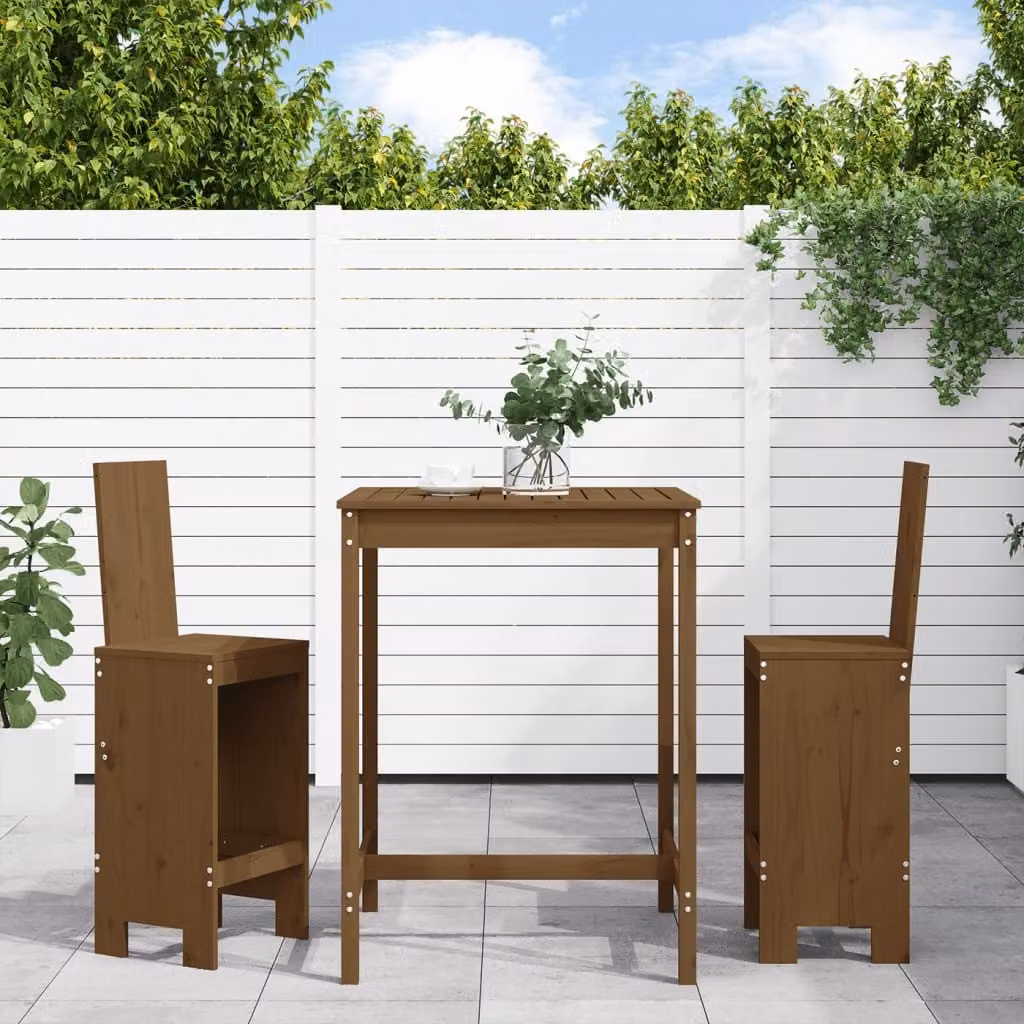 Maison Exclusive - Set Bar da Giardino 3 pz ambra in Legno Massello di Pino