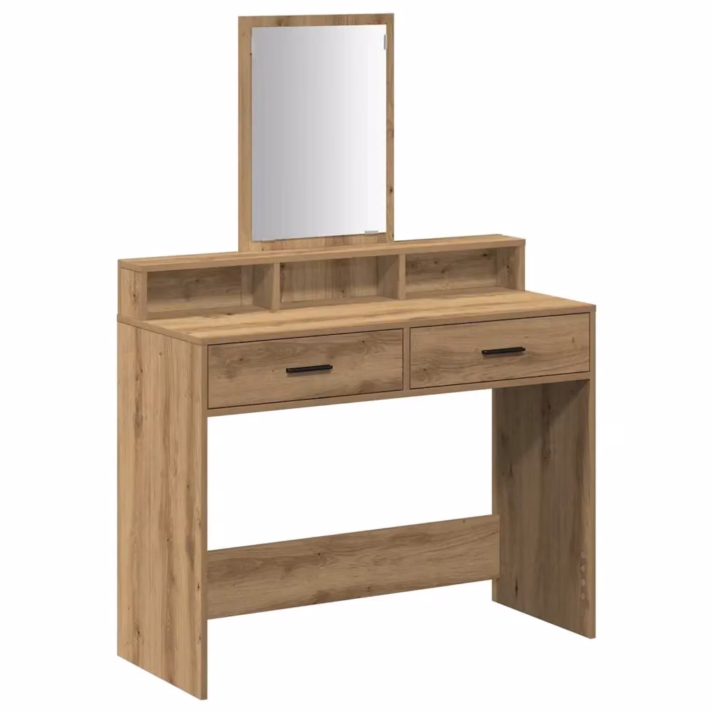 Tavolo da Trucco Moderno vidaXL in Rovere Marrone L: 100 cm, P: 41 cm, H: 140 cm – 2