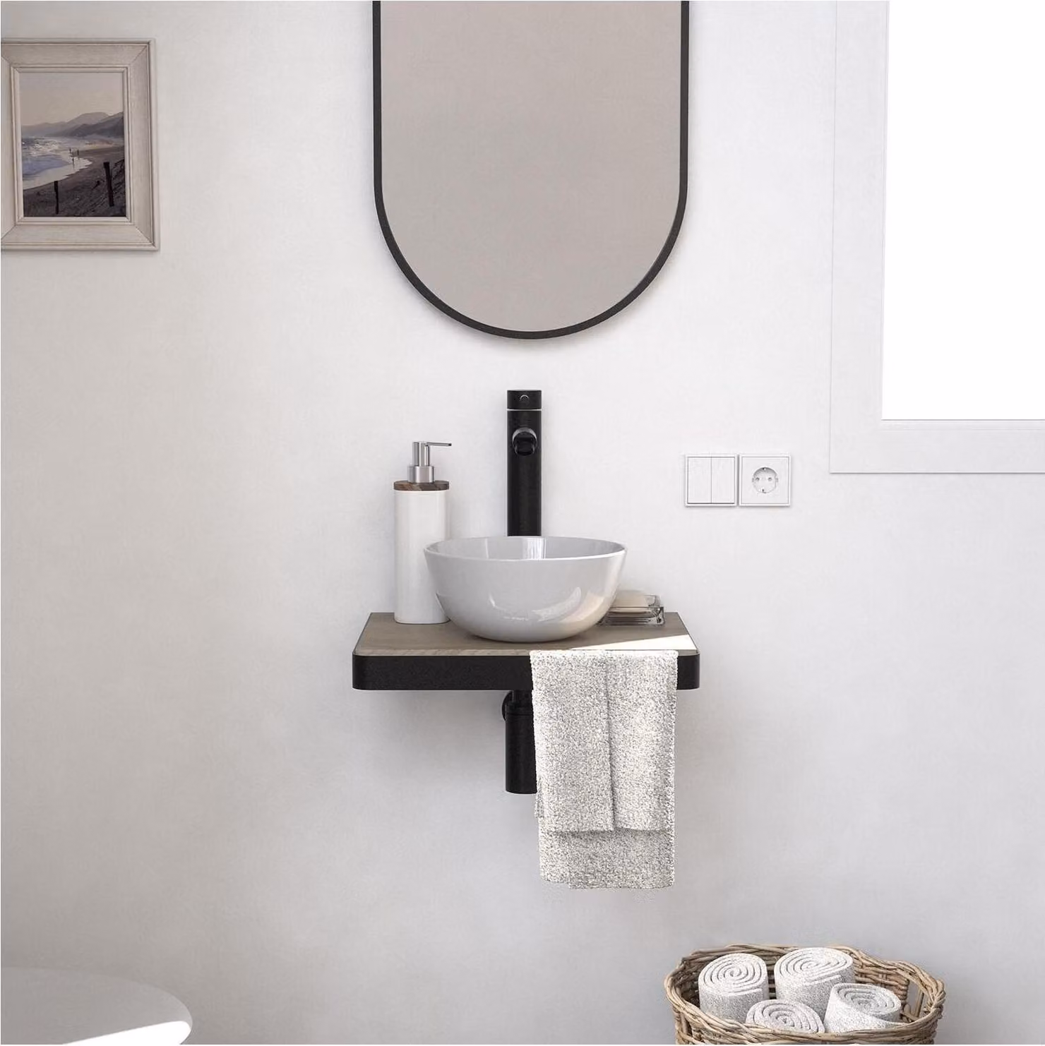 Lavabo + lavabo + specchio slimline SOHO