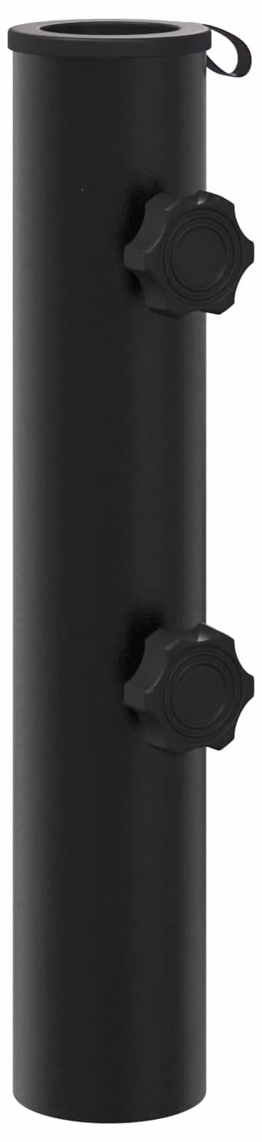 Tubo di supporto per ombrellone, 0,6 kg, nero, in ferro, per pali da 40-50 mm