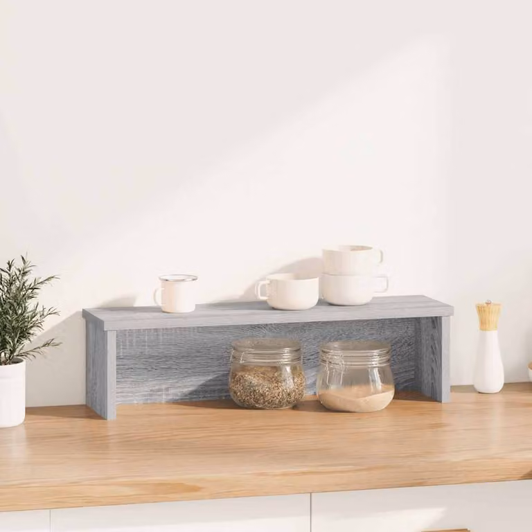 vidaXL Scaffale da Cucina Impilabile Grigio Sonoma 50x15x16 cm