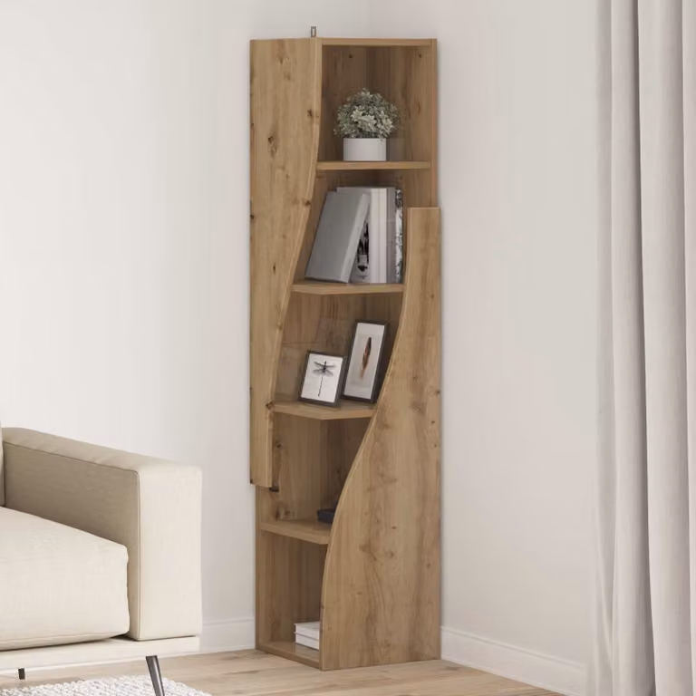 Mobile angolare vidaXL in legno marrone per soggiorno H 140 x L 32 x P 32 cm