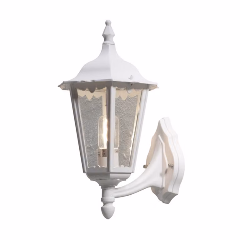 Applique Konstsmide Firenze in alluminio laccato bianco con vetro trasparente