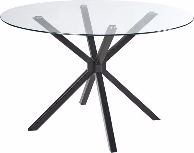 Tavolo da pranzo con piano in vetro temperato nero rotondo ⌀ 120 cm Capacità 4 persone Design moderno
