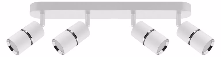 Plafoniera a 4 luci GU10 in bianco/cromo - Design moderno per la vostra casa