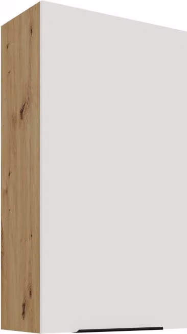Mobile alto da cucina LUNARA - larghezza 60 cm, bianco / rovere artigianale