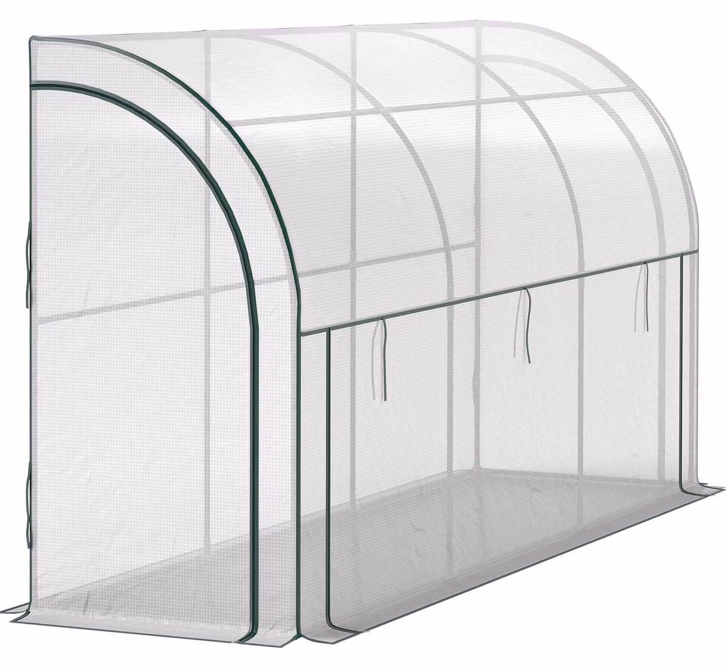 Serra Outsunny con ripiani e porta scorrevole, serra in plastica resistente all'inverno con struttura in acciaio