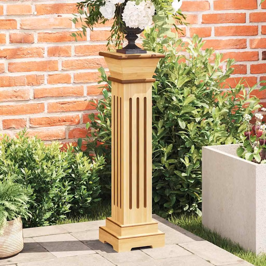 vidaXL Piedistallo per Piante Classico in Legno MDF Colore Marrone e Beige L/P/H: 17 x 17 x 66 cm
